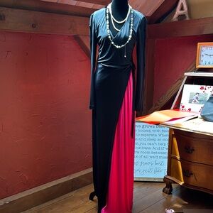 Issa London Black and Pink Long Sleeve Dress